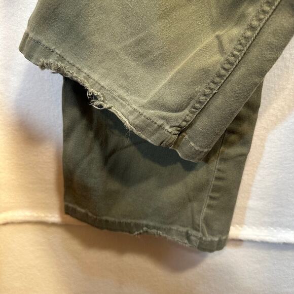 Y2K Hollister Olive Green Cargo Pants SZ 3R Low Rise Utility Flare SoCal Stretch - Picture 11 of 11